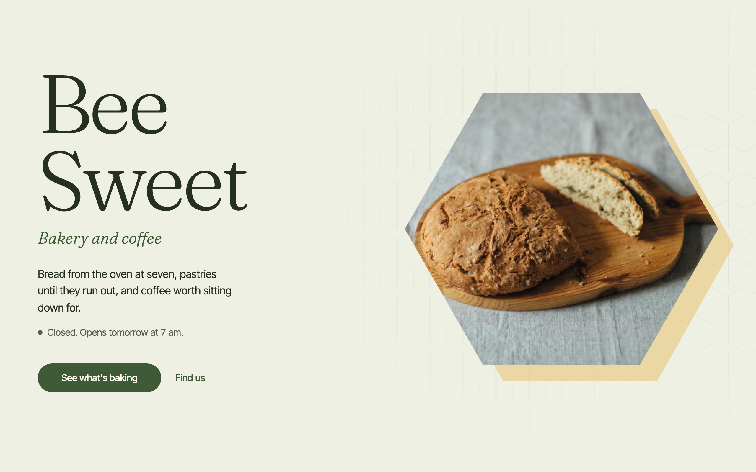 Bee Sweet + Bee Side template, home page